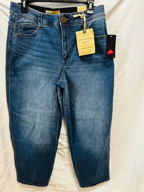 Democracy Women's barrel wide leg stretch Crop Ankle Jeans Skyrise 8 booty lift